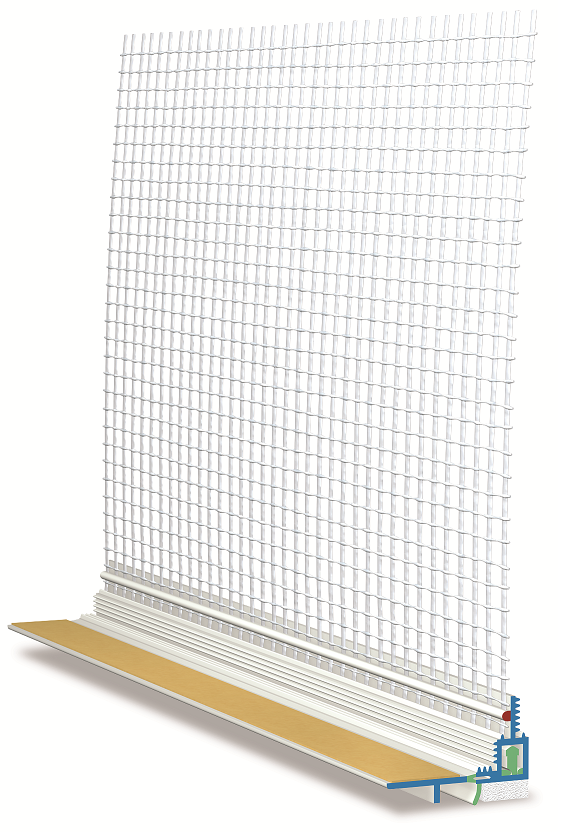 Ejot PVC deformacinis profilis Giga Flex su tarpine (108 Pus-Teleskop) (pilkas) 2,4m